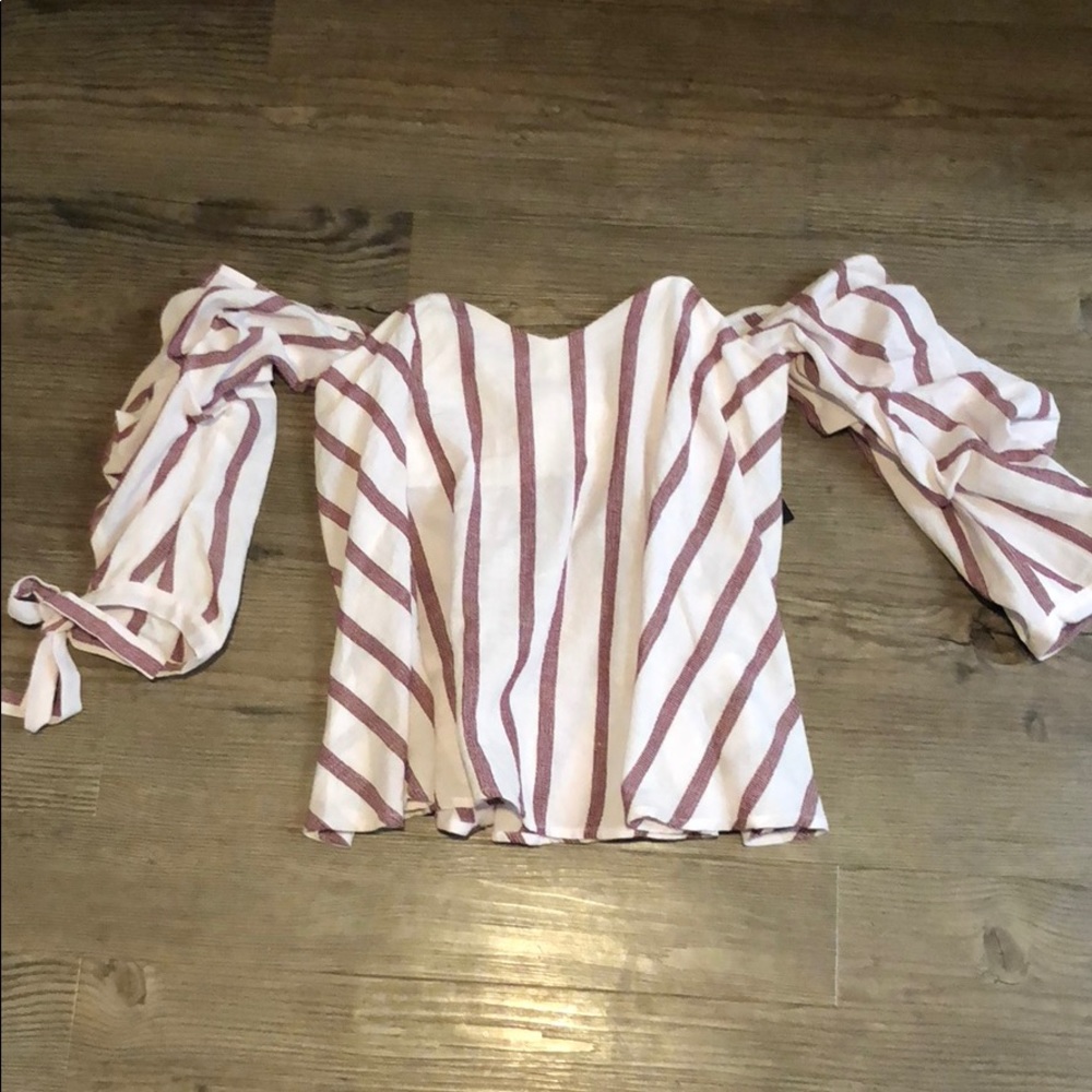 NWT Lulus Off the Shoulder Striped Top
